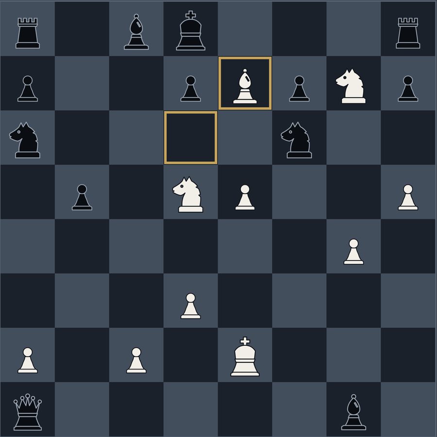 The Immortal Game, final position, midnight style